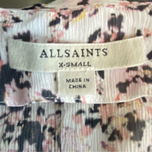 ALL SAINTS ☆ Alix Freefall Floral Midi Dress ☆ Chalk White ☆ Size X-Small - Picture 9 of 9